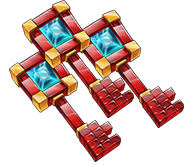 3x Heart Key